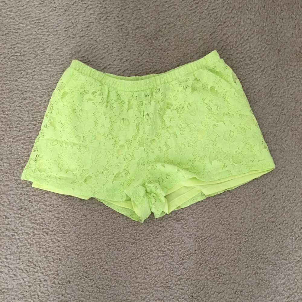 Forever 21 Lime Green Lace Shorts